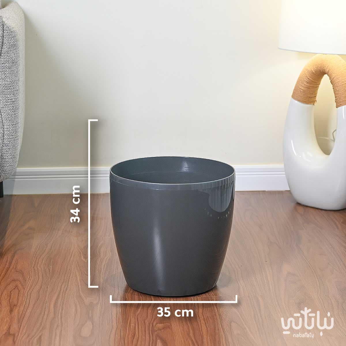 حوض نباتات ري ذاتي 35 سم رمادي 3