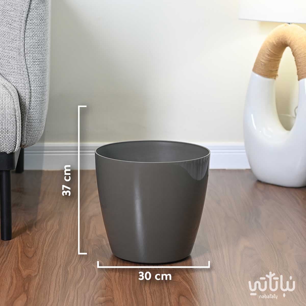 حوض نباتات ري ذاتي دائري بني 30 سم 3