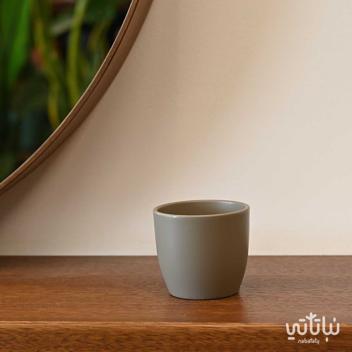 حوض سيراميك بني صغير 8 سم 1