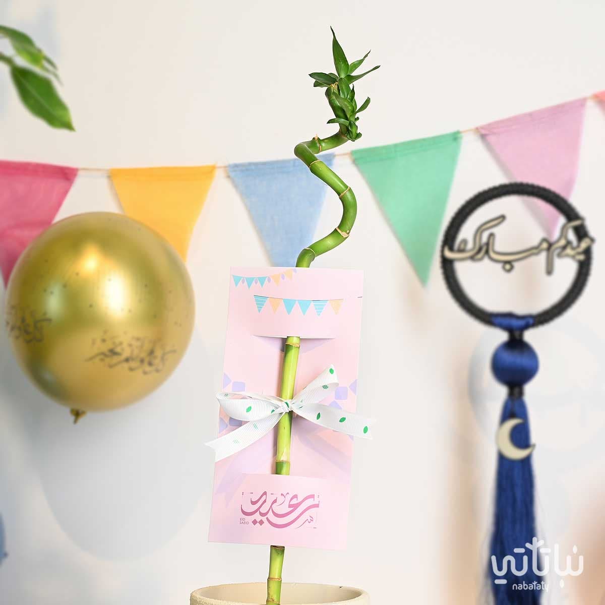 توزيعات البامبو ثيم العيد وردي