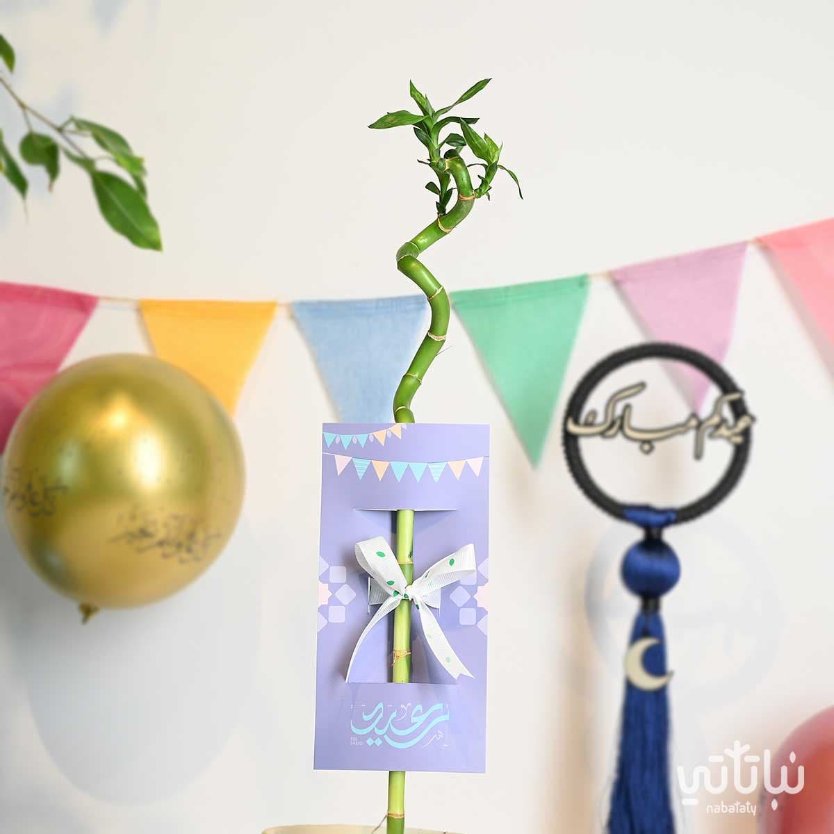 توزيعات البامبو ثيم العيد بنفسجي