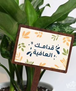 تغريسة خشبية بعبارة قدامك العافية