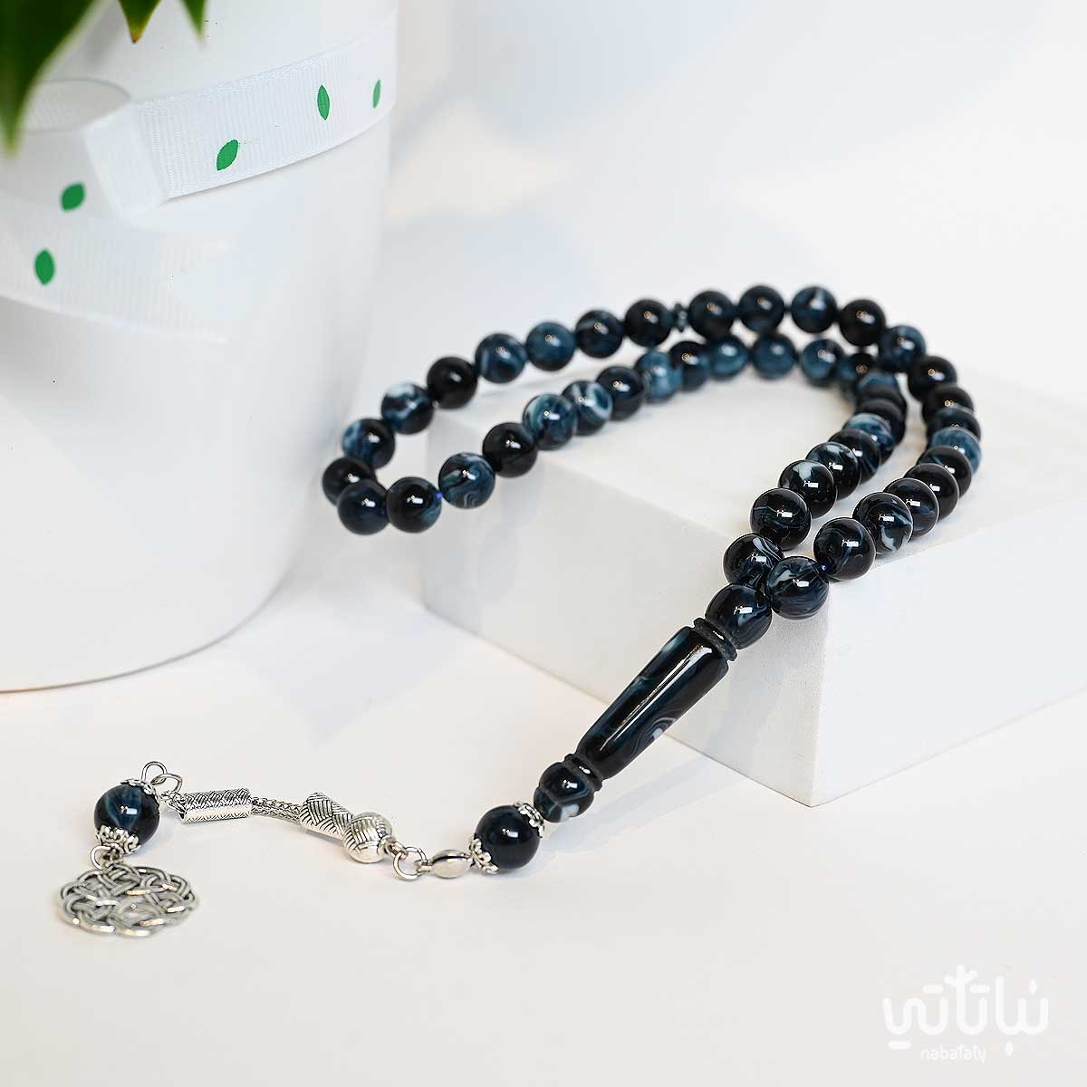 سبحة بكلايت كحلي مخلوط عدد 45 حبة